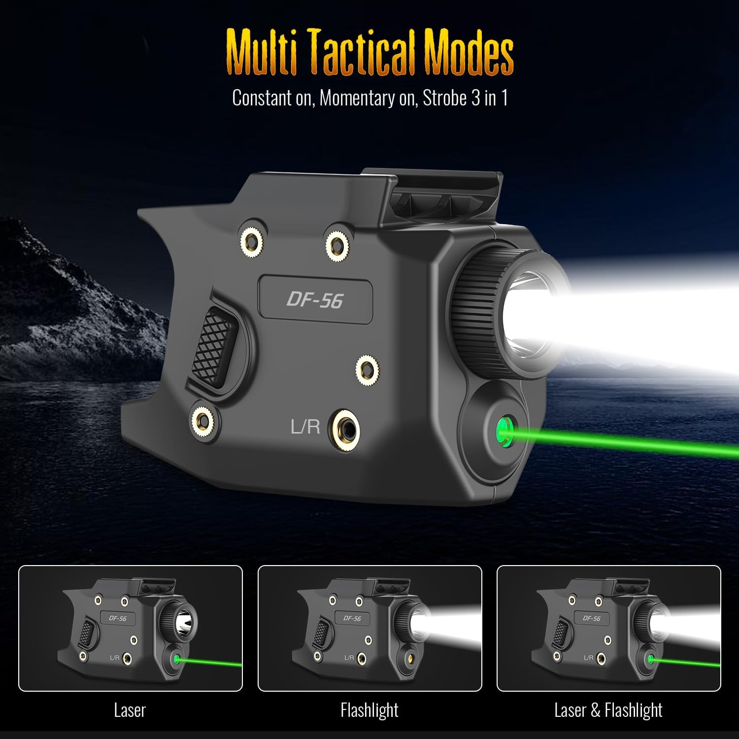 600 Lumens Pistol Light Laser Combo Is Compatible with Hellcat 3 Inch Micro-Comp