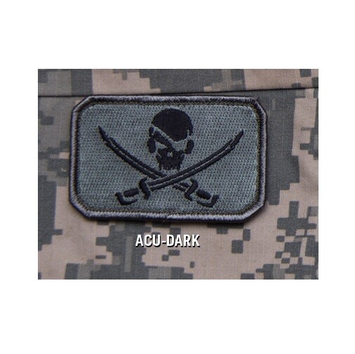 Milspec Monkey MSM Morale Nylon Patch PIRATE SKULL CALICO JACK - ACU DARK -NEW