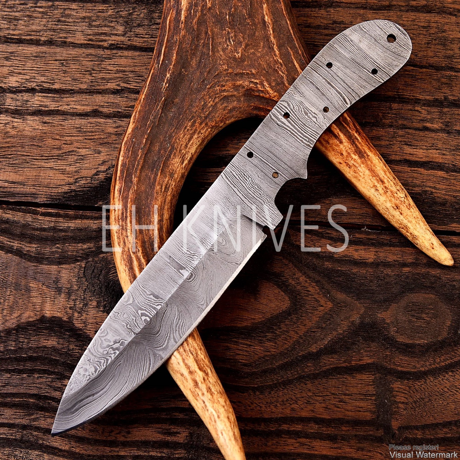 9'' Handmade Damascus Steel Blank Blade – Knife Maker DIY Material Custom Craft