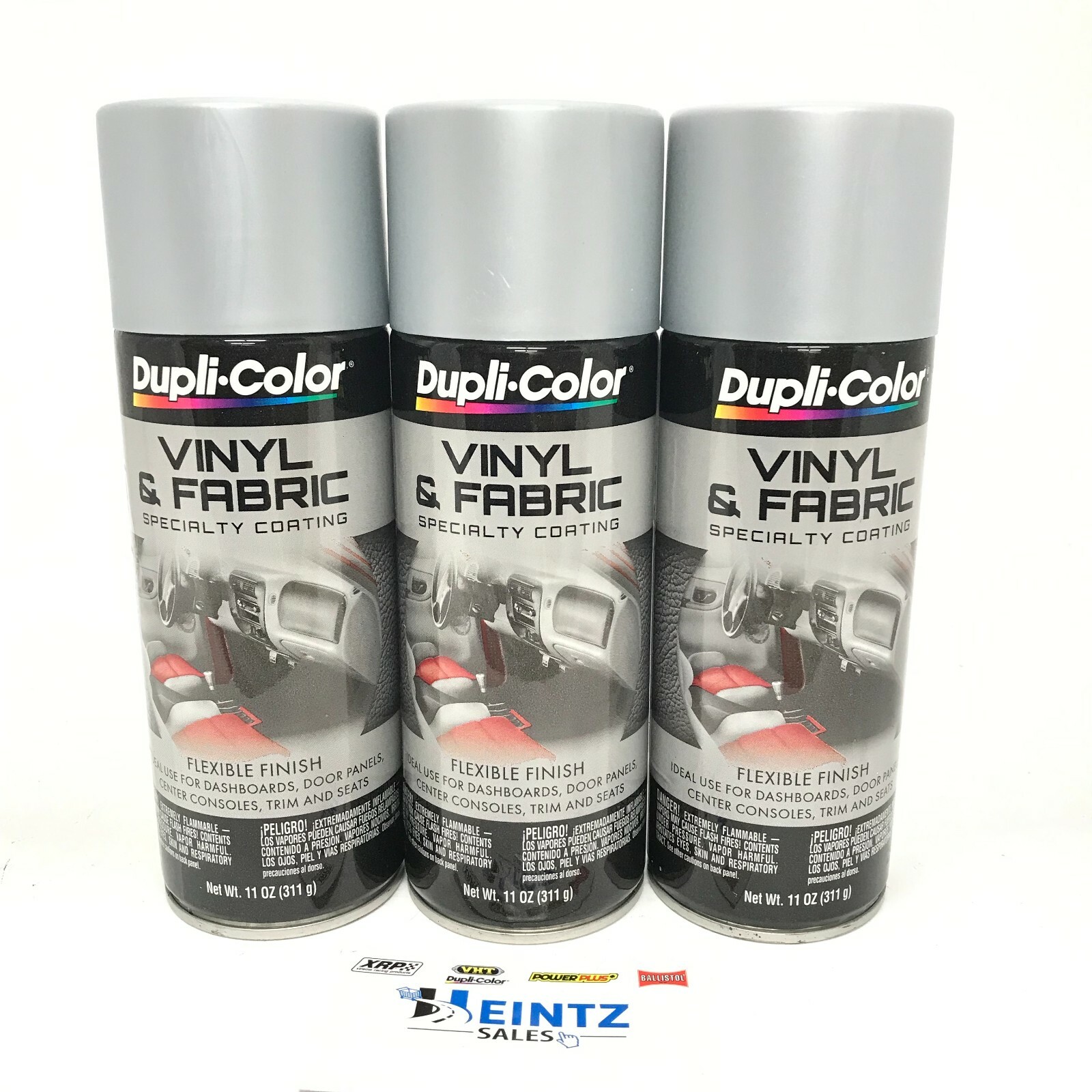 Duplicolor HVP103-3 PACK Vinyl & Fabric Spray High Performance SILVER - 11 oz