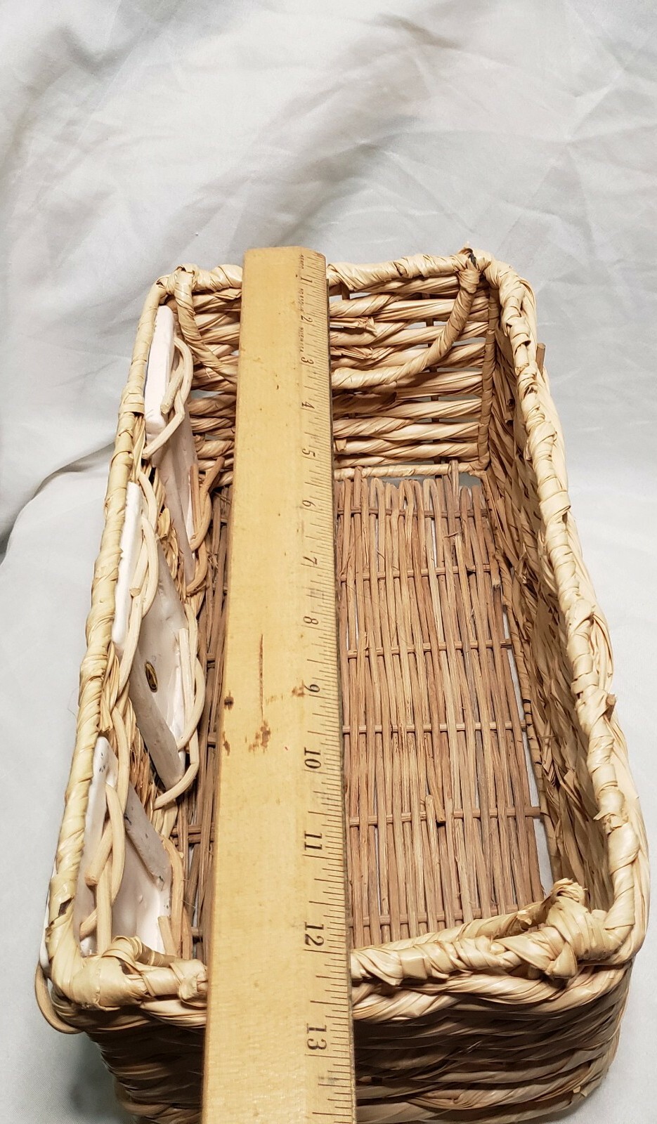 Beautiful Wicker Basket with Ceramic Tiles Floral Decor Philippines