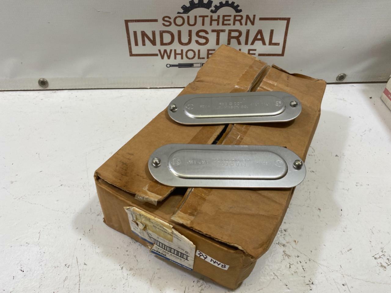 Lot of 2 Thomas Betts SCV-4 Stamped Aluminum Cover w/ Screws 1-1/4" x 1-1/2"