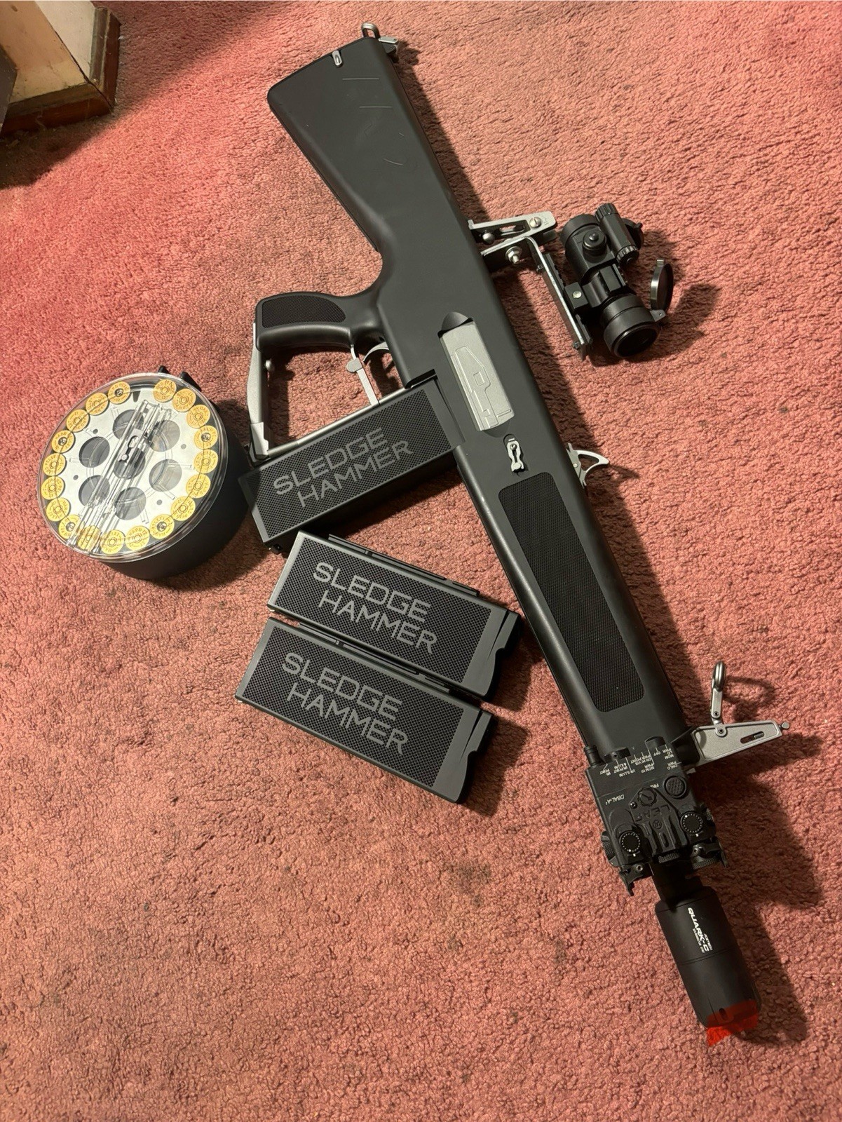 AIRSOFT AA-12 AEG TRI SHOT BURST FULL/SEMI AUTO SHOTGUN CUSTOM BUILD