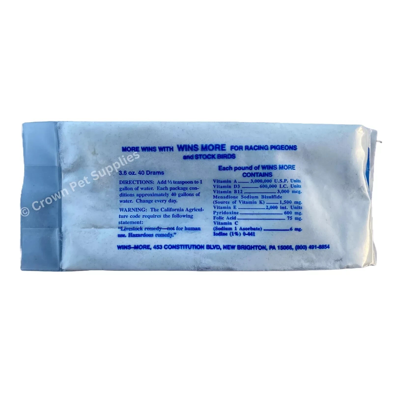 Winsmore Multivitamins Powder for Pigeons, Canary, Finches, Parakeet, cockatiel