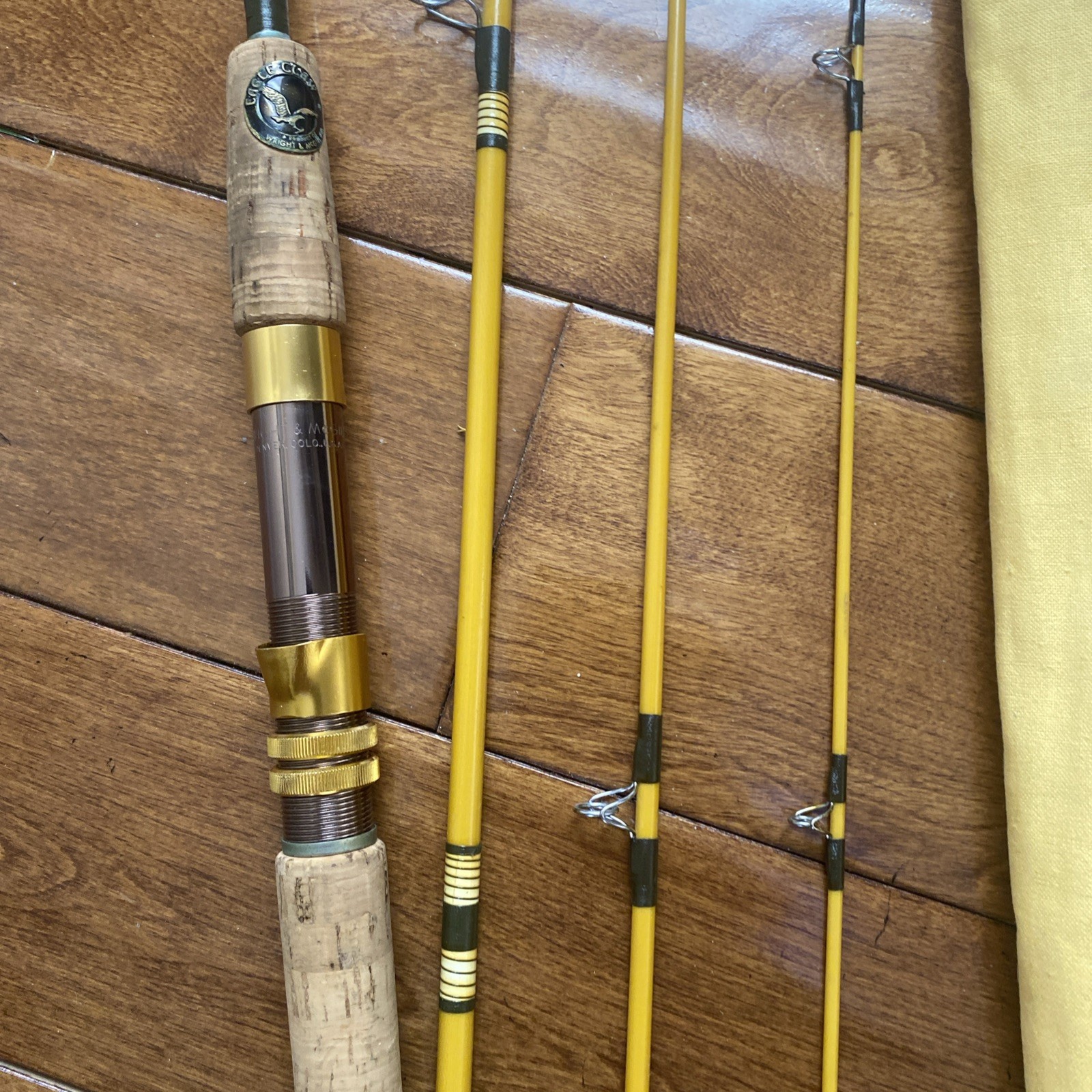 Vtg EAGLE CLAW Wright McGill TRAILMASTER M4TMS 6 1/2 ft Spin Fly Rod w/bag&case