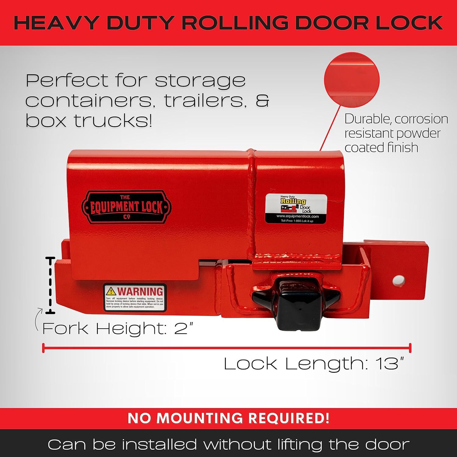 Heavy Duty Rolling Door Lock - Keyed Roll Up Door Security, Keyed Differently