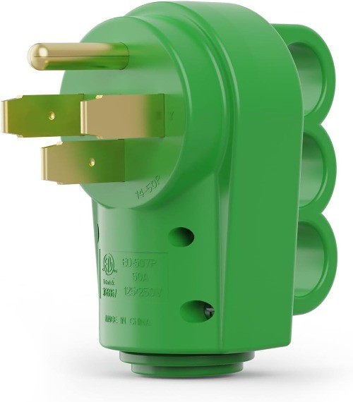 NEMA 14-50P RV Replacement Male Plug, 125/250V 50 Amp with Disconnec Size: 50M