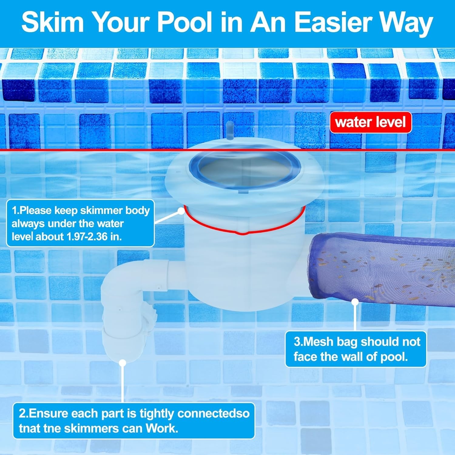 Automatic Pool Skimmer and Cleaner for Inground Pools