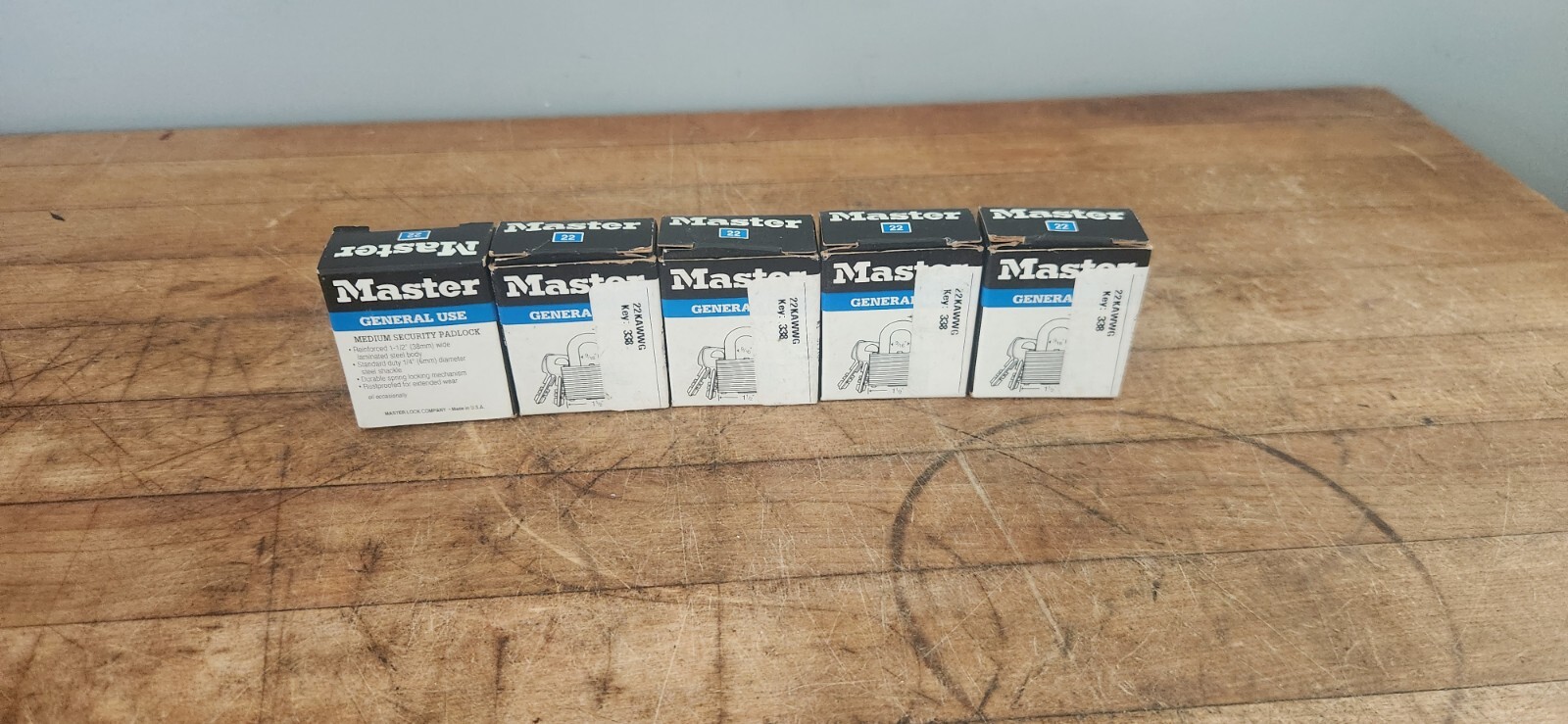 Master Lock General usePadlock Lot Of 5- Key: 338 - New