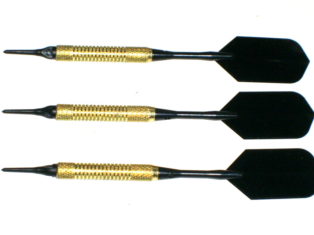 Soft Tip Darts Used, 12 Gram Brass with New Aluminum Shafts and Flights #1887