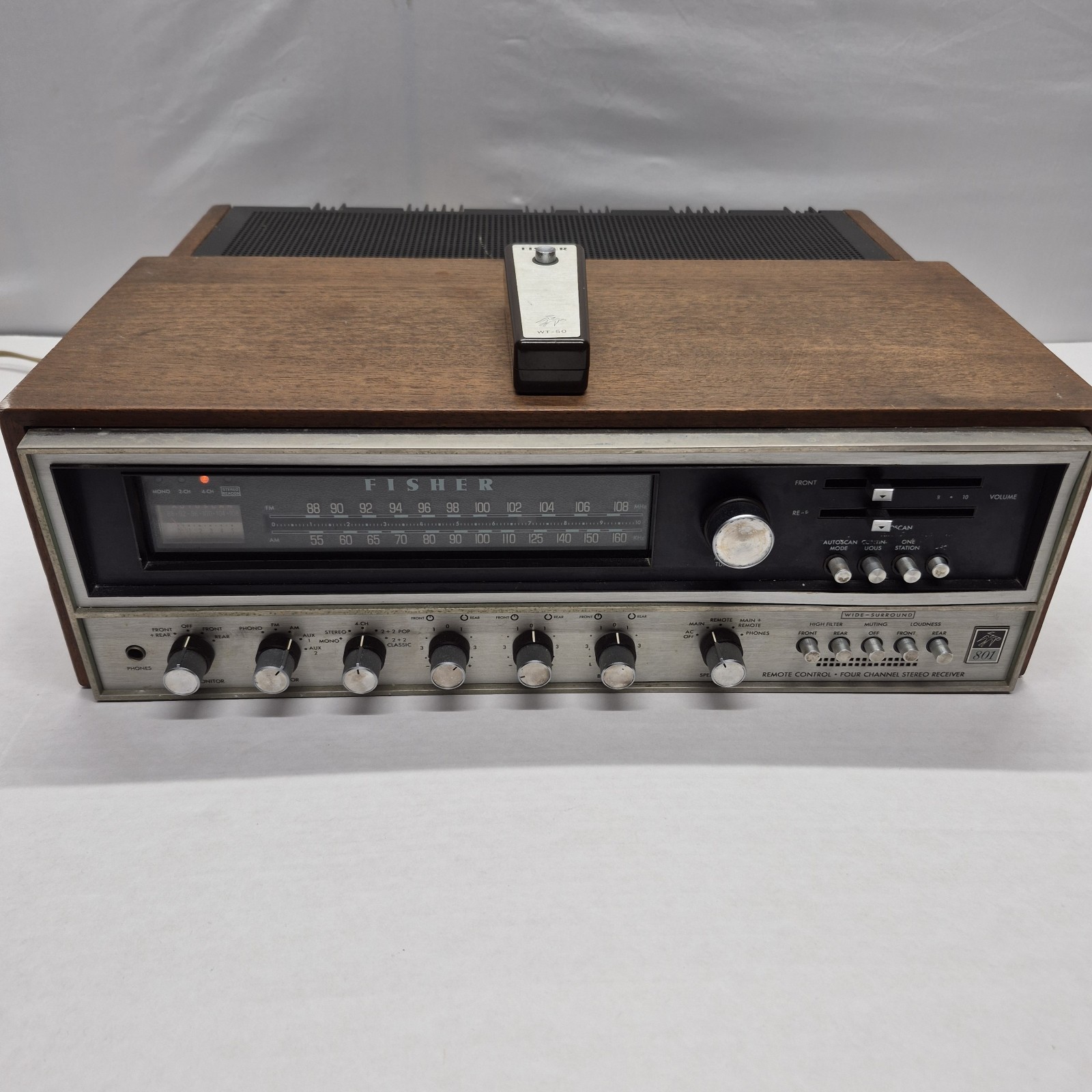 🔥RARE Vintage Fisher 801 Quad Four Channel Receiver WT50 Remote Fully Tested🔥