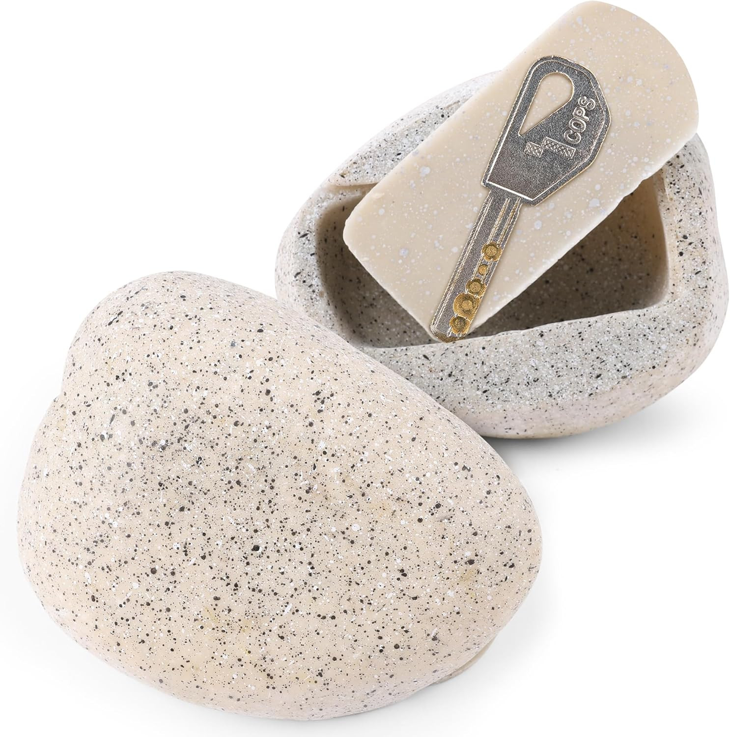 Bargifts Fake Rock Key Hider Safe for Outdoor Garden or Yard, Large Size Fake St