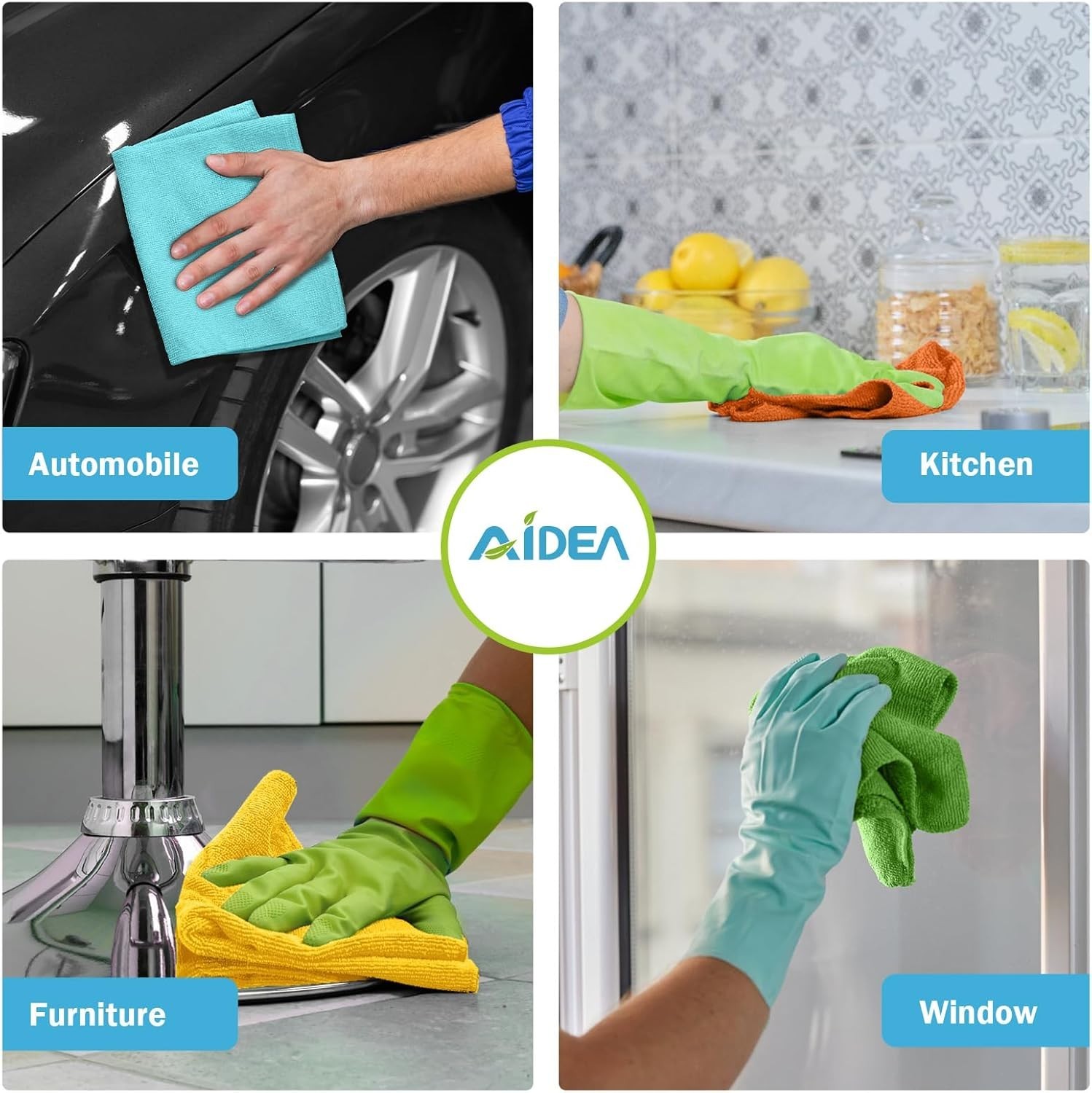 Versatile Microfiber Cleaning Towels 12''x12'' - 100 Pack for Easy Cleaning