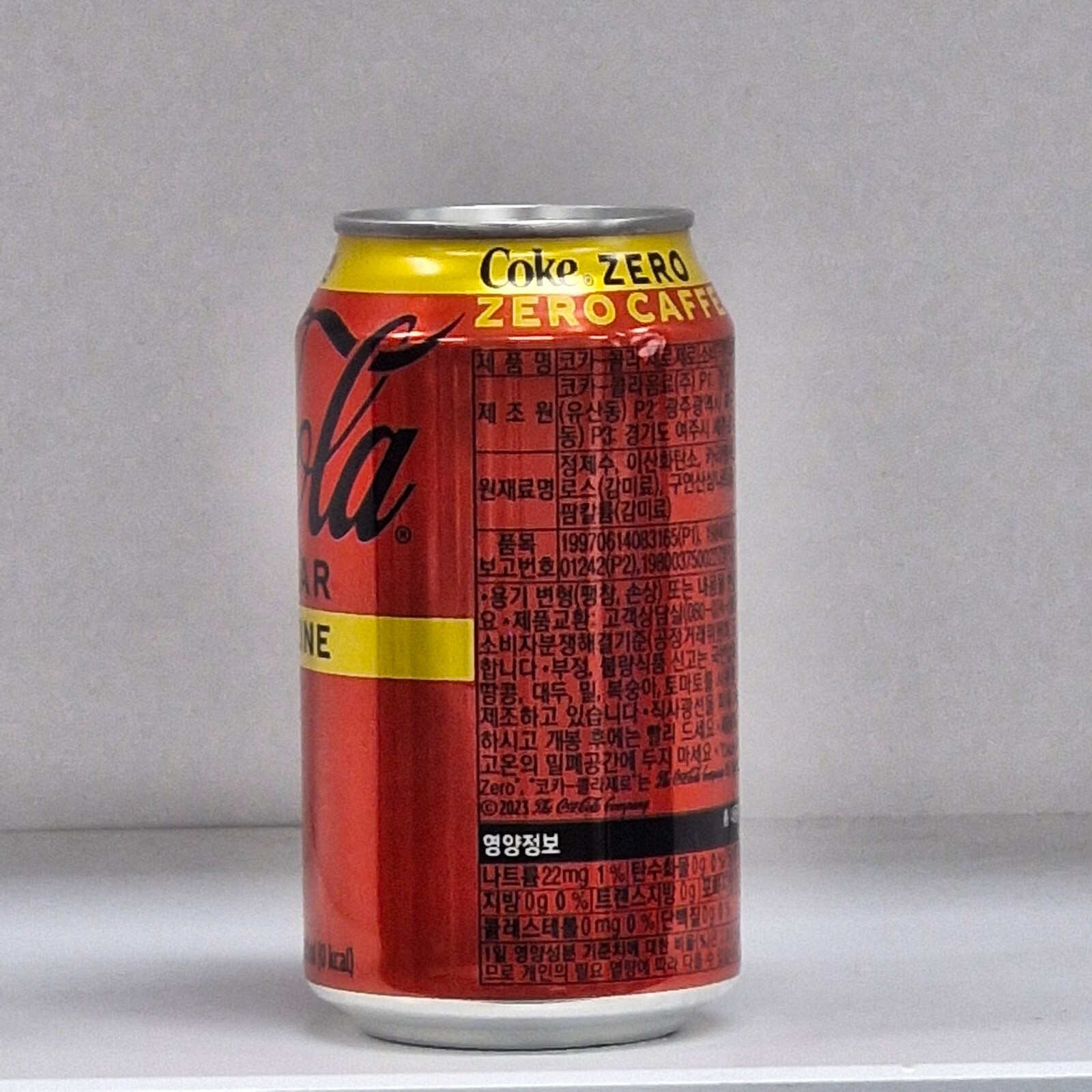 Coca Cola zero caffeine Can Empty 350ml.
