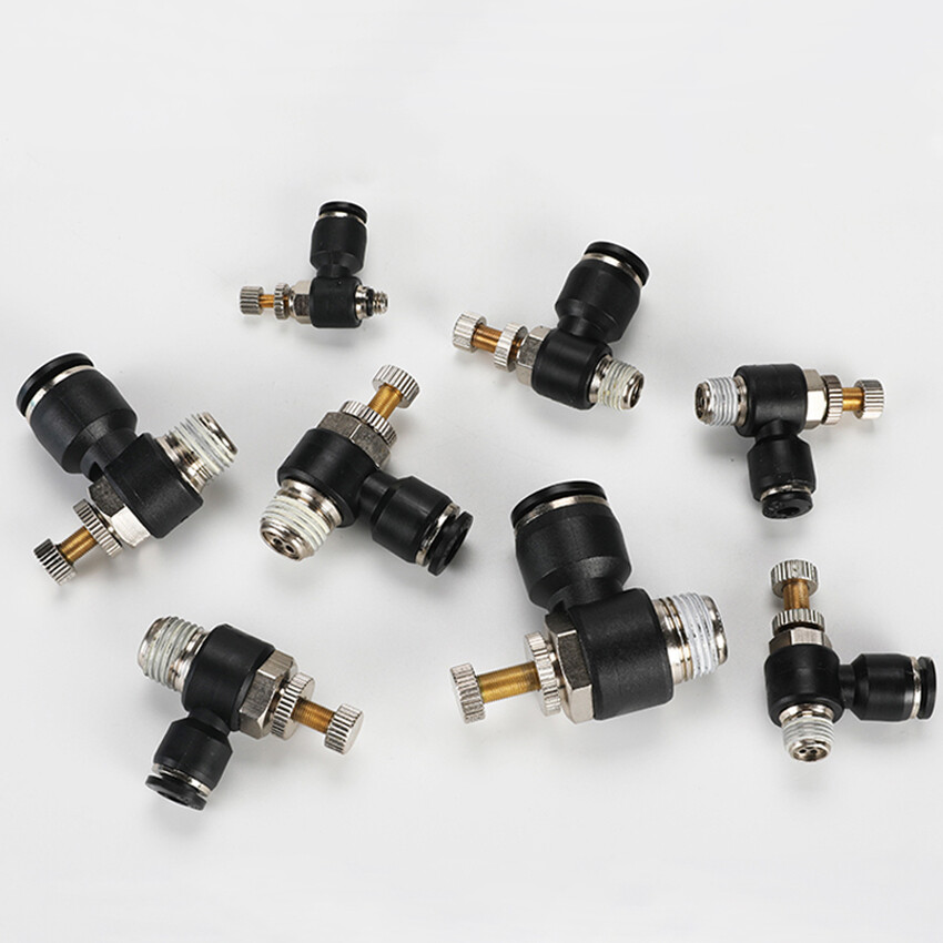BSPT Plug x Plug Fittings Adapter Orientation Flow Controller Black