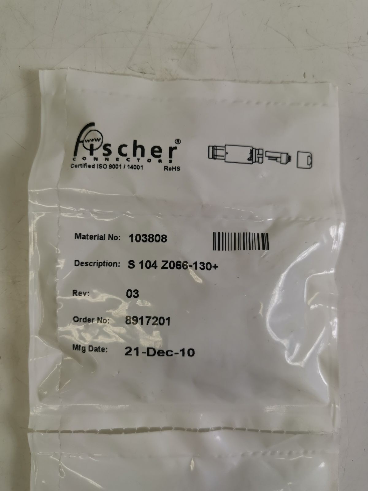 Fischer cable connector S104Z066-130 + 8-pin.