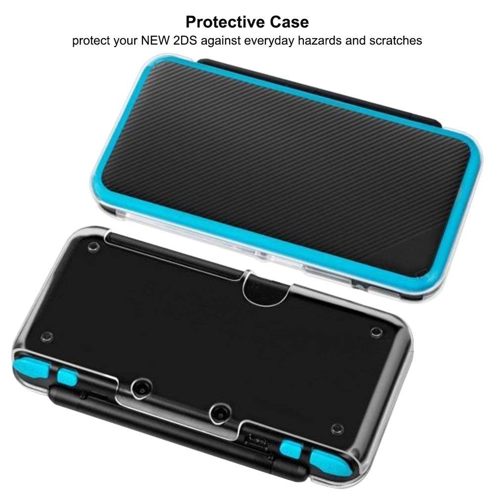 Hard Case Compatible New 2DS XL with 2 Packs Screen Protector, Anti-Scratch Cry