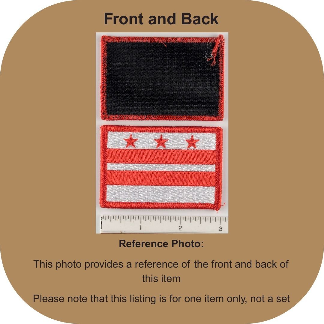 Washington D.C. Flag Patch - Full Color - Hook Fastener Patch