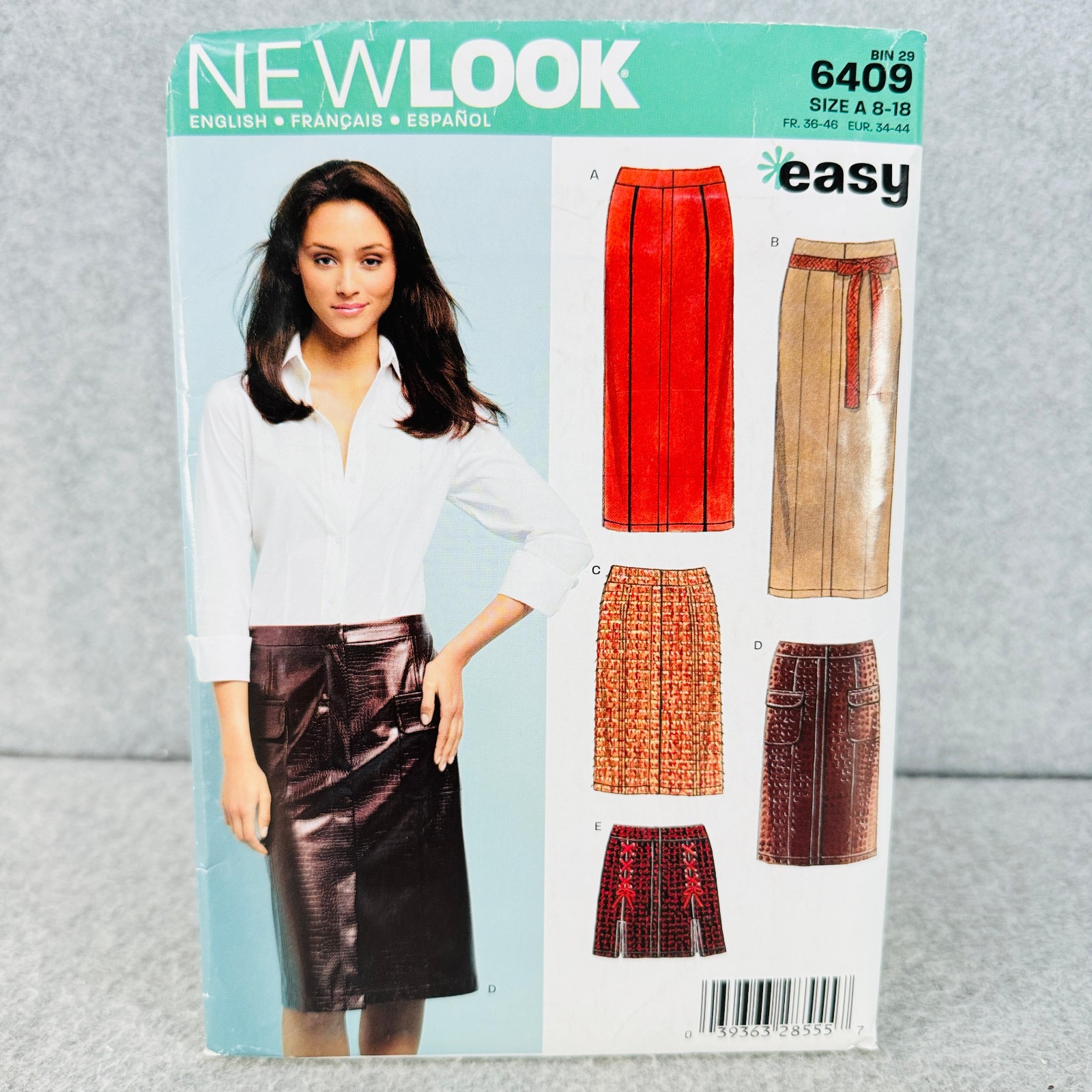New Look 6409 Straight Skirt in 3 Lengths Misses Size 8 18 Sewing Pattern Easy