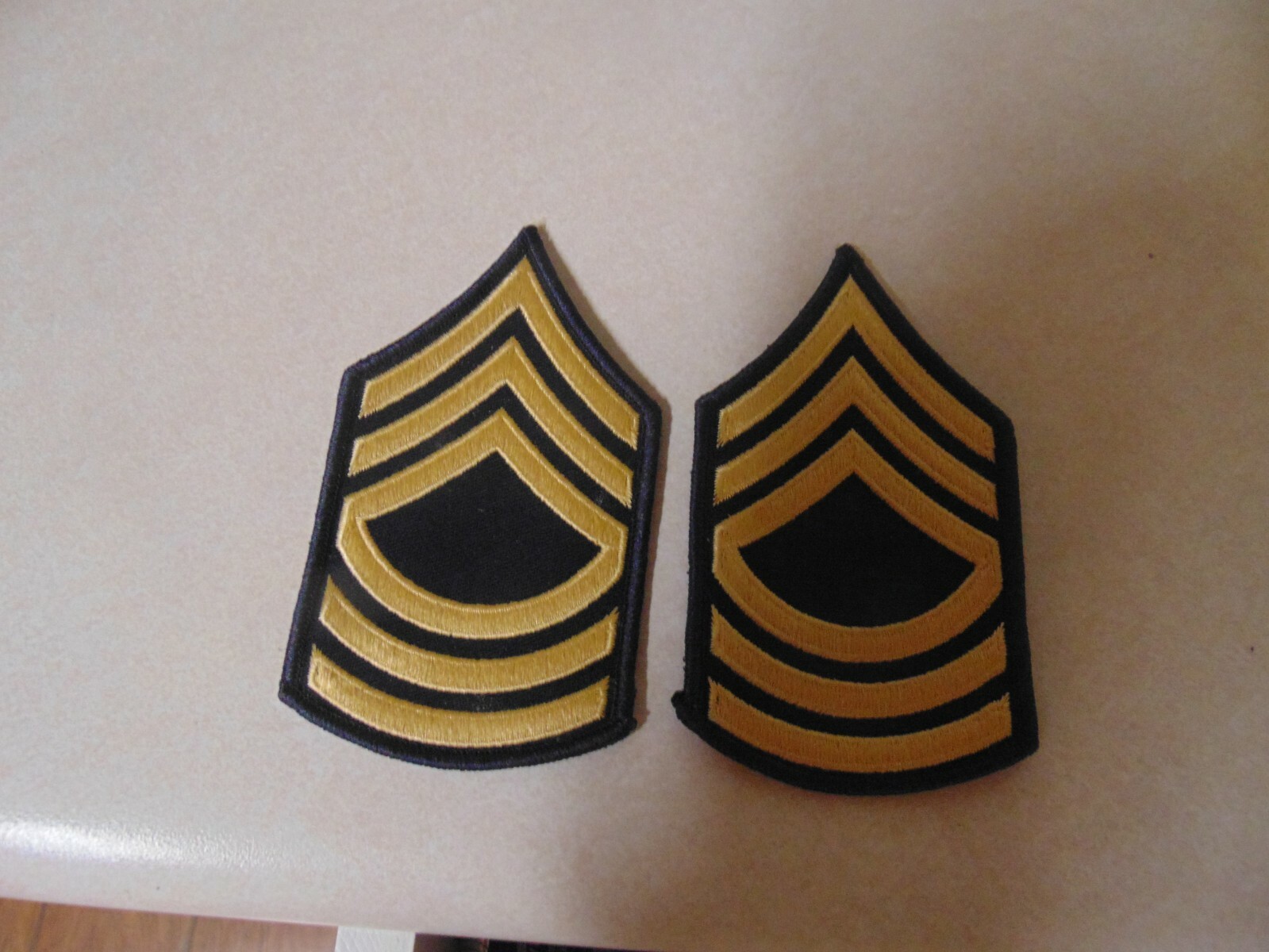 MILITARY PATCH SET OF 2 US ARMY MASTER SERGEANT SEW ON RANK DRESS BLUES FEMALE