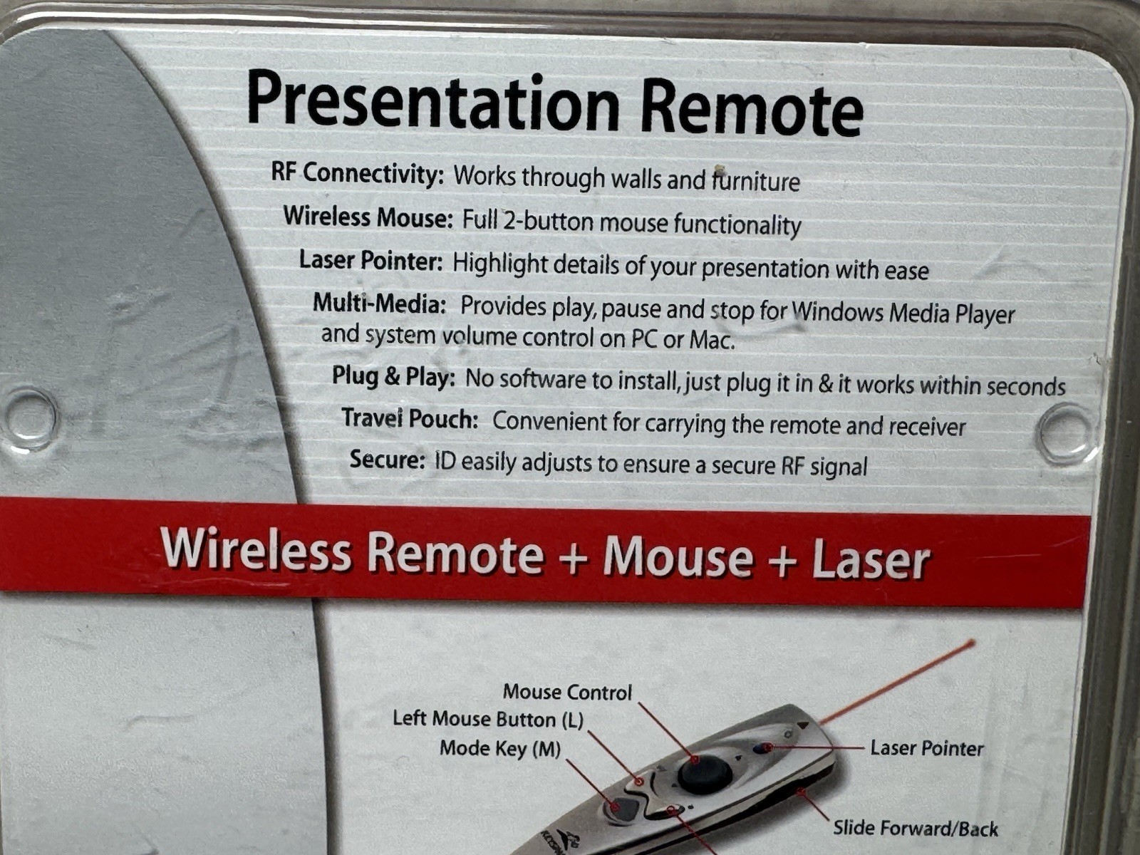 Keyspan Tripp Lite By Eaton PR-US2 Wireless Presentation Remote + Mouse + Laser