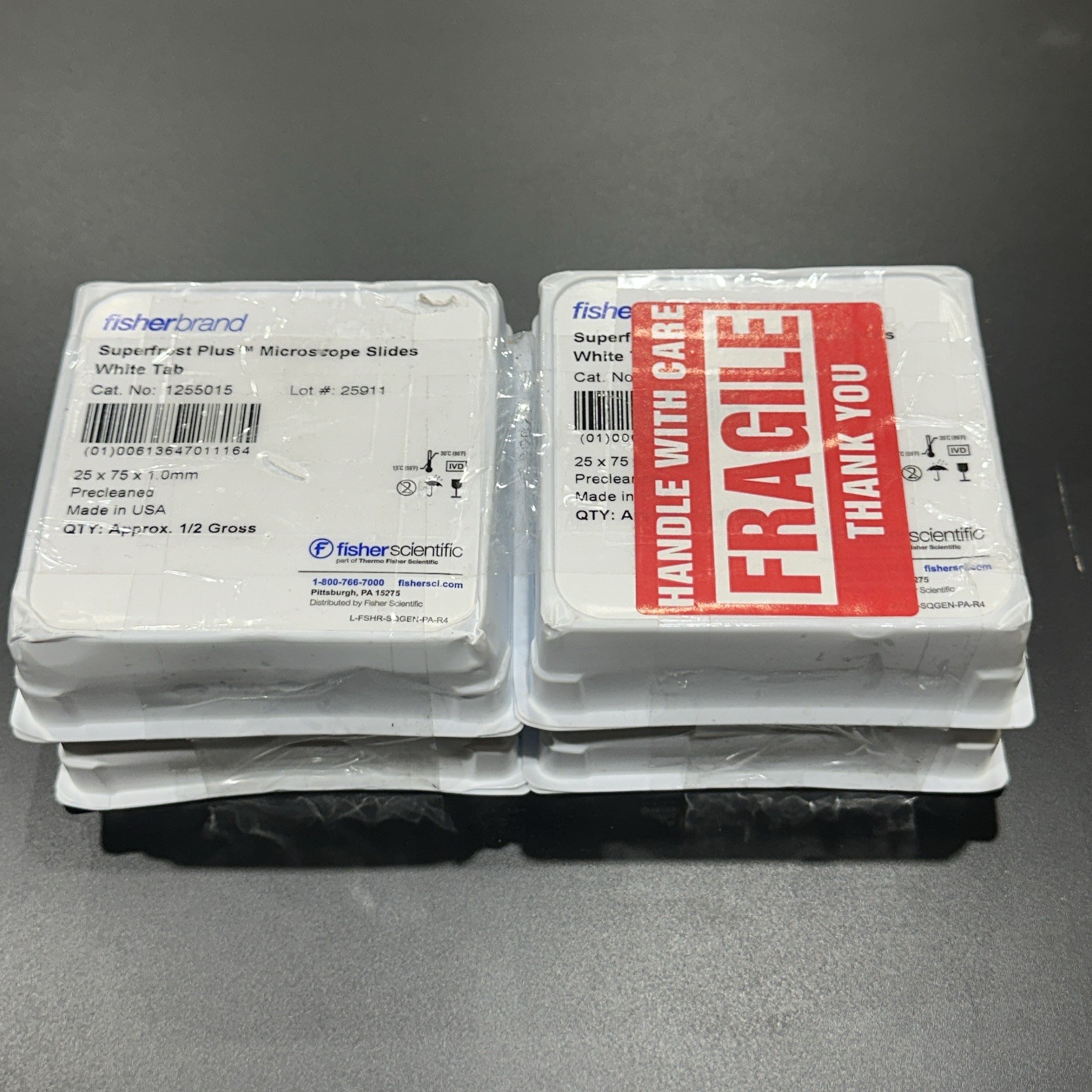 Fisherbrand superfrost plus 1255015 25x75x1.0mm Lot Of 4 Packs