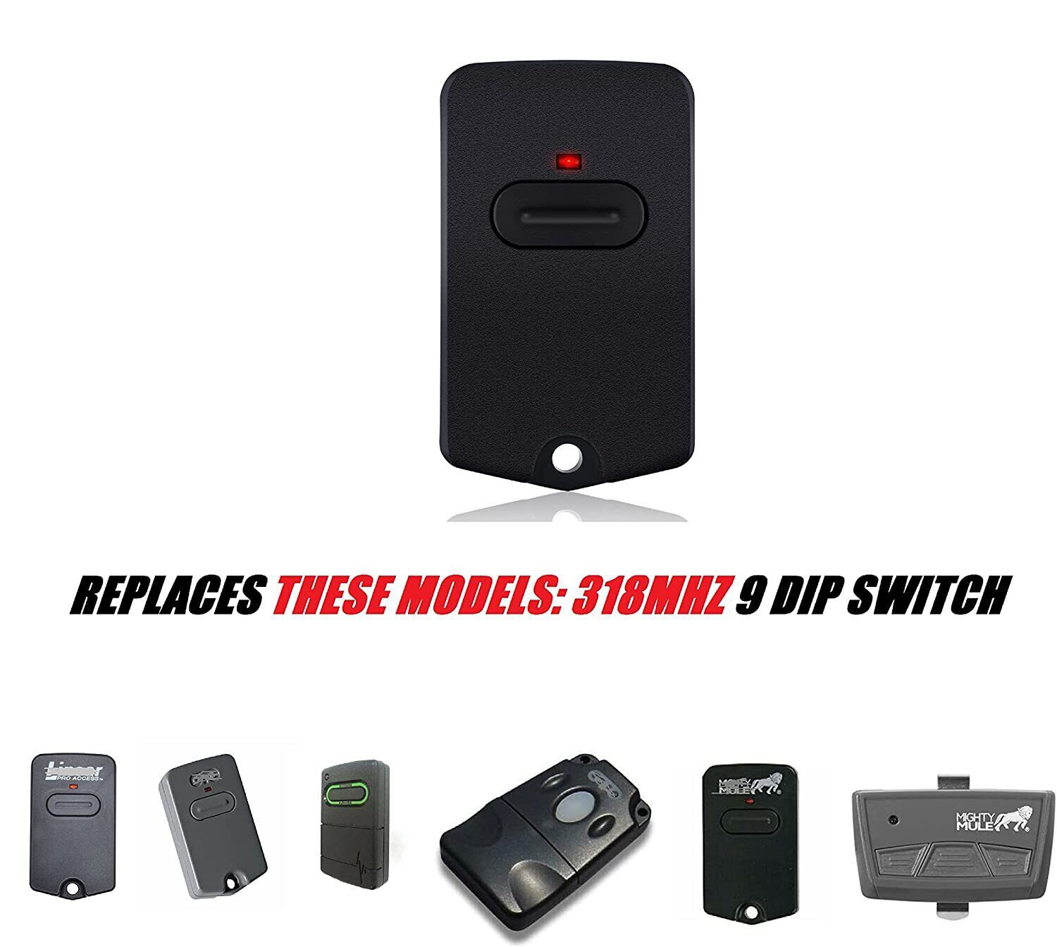 2 for GTO Mighty Mule Gate Opener Remote Control Transmitter 318MHz RB741 FM135