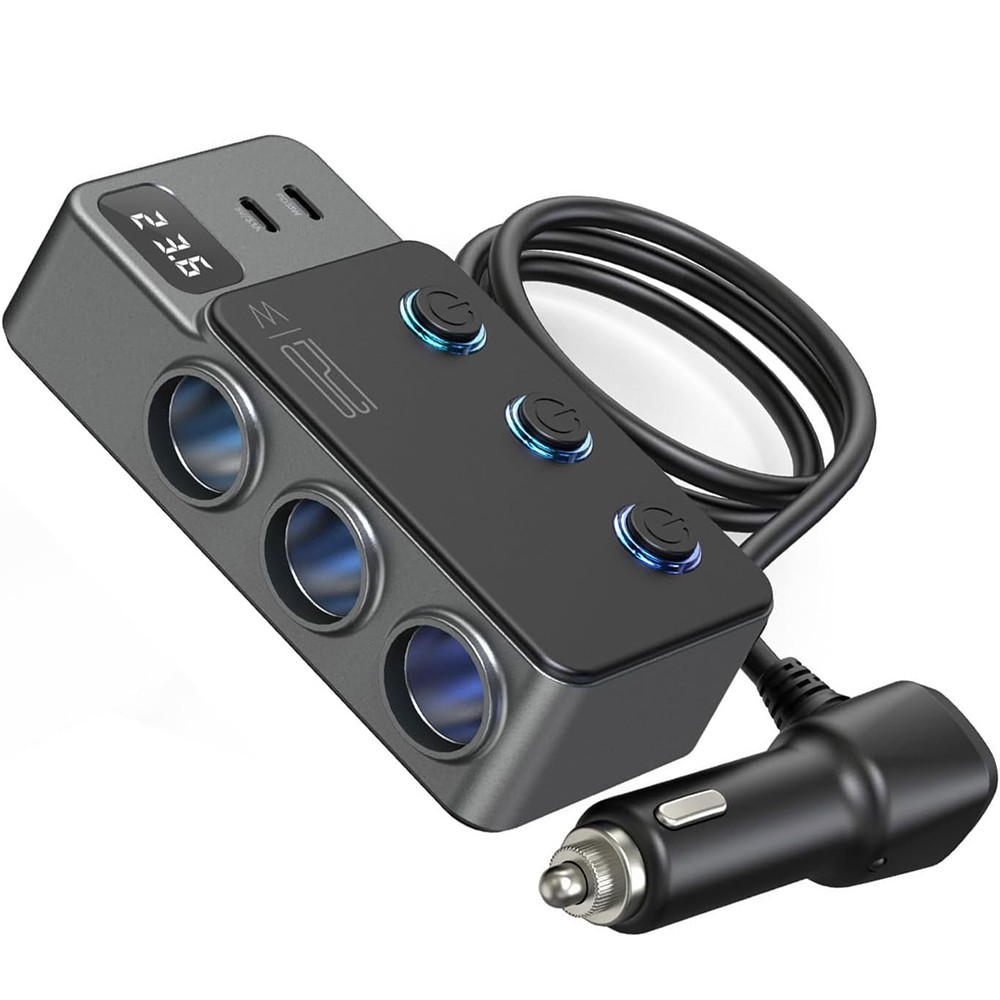 8in1 Car Charger Cigarette Lighter Splitter Adapter Fast USB/C Socket QC PD 30W