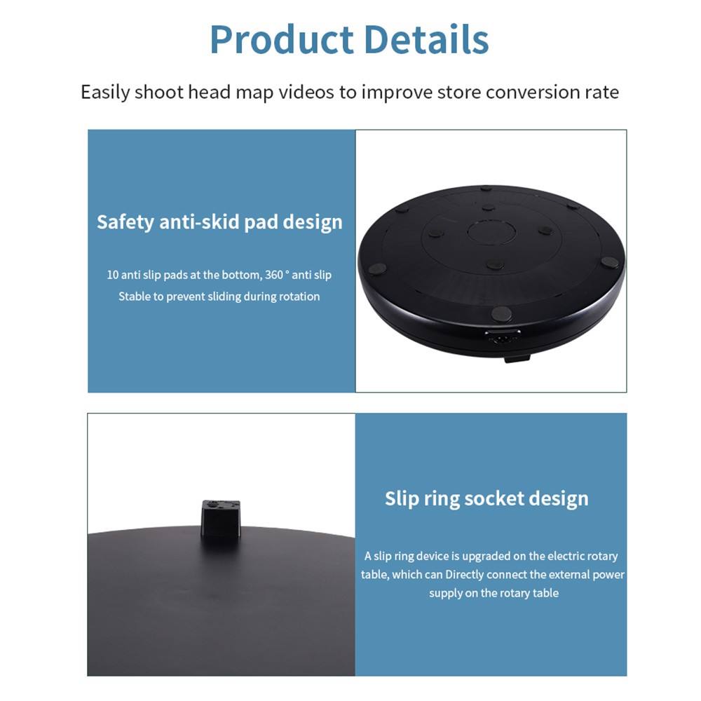 45CM/17.7in Motorized Rotating Display Stand Display Base 360°Rotatable Ele DGGN