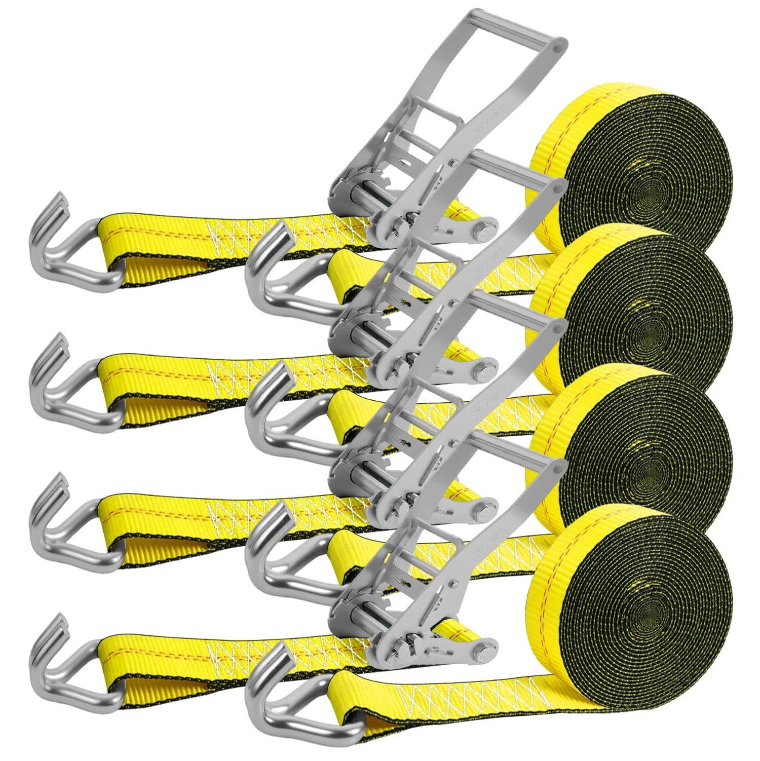 2 Inch Ratchet Straps Heavy Duty - 20ft Ratchet Tie Down Straps with J Hook -...