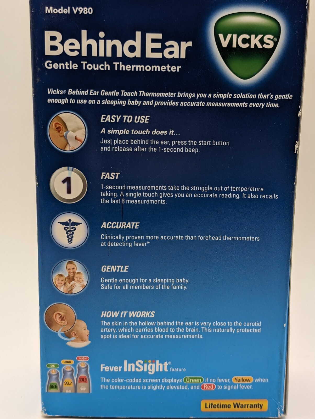 Vicks - Behind Ear Gentle Touch Thermometer, Model V980