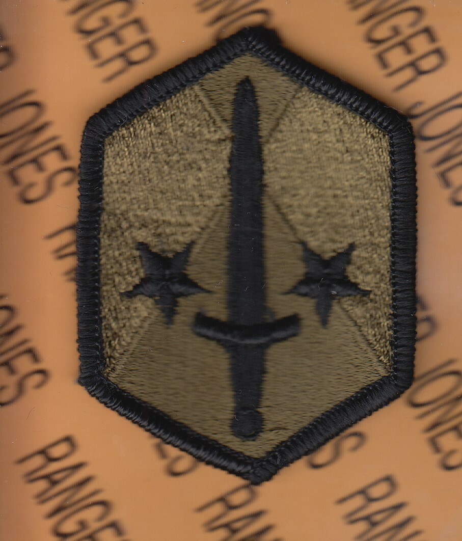 Capital Military Assistance Comand CMAC OD Green & Black BDU 3" patch m/e