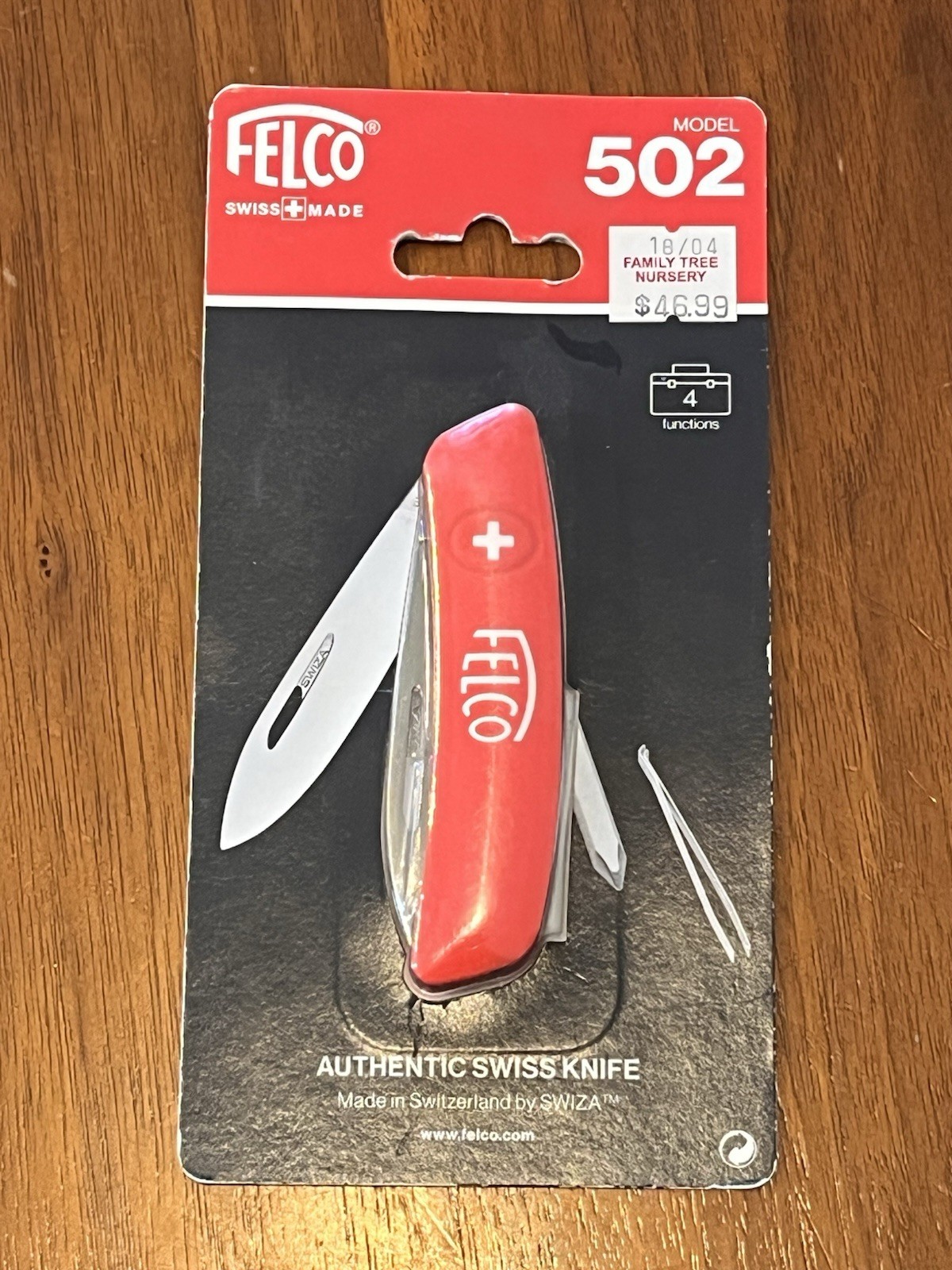 FELCO 502 Swiss Made Pocket Knife - 4 Functions Yardwork Camping