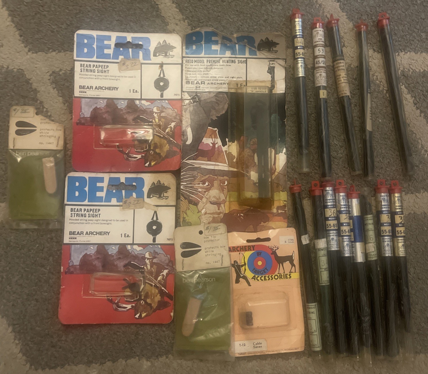 Bow String Lot & Accessories - Bear, Ben Pearson, Nirk, Taylormaid NOS