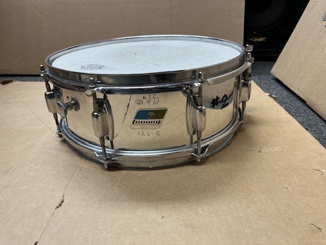 Vintage Ludwig 14"x5" Chrome Over Compressed Wood Snare Drum W/ Drum Mute