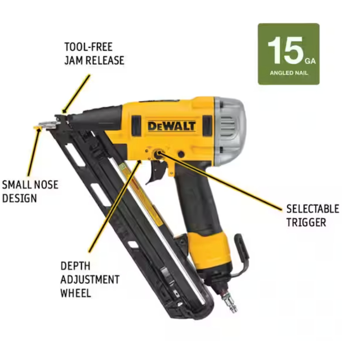 DEWALT DWFP72155 Pneumatic 15-Gauge DA Nailer NIB