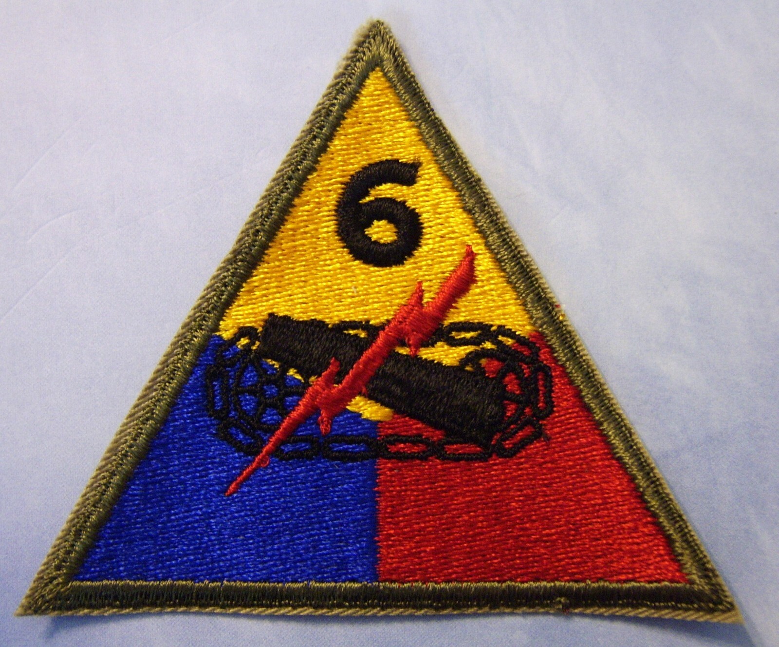 6th ARMORED DIVISION PATCH FULL COLOR WW2 ERA NOS
