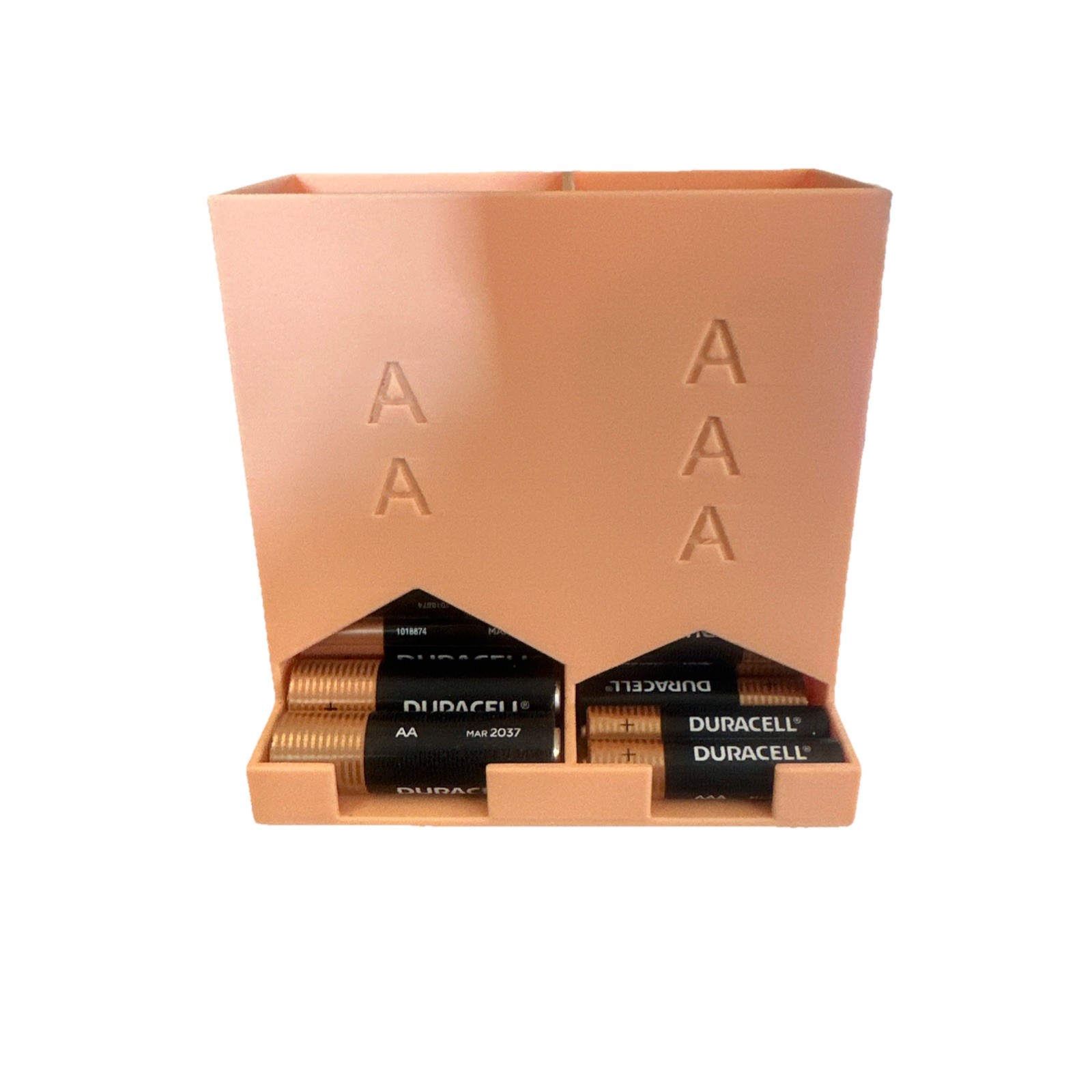 AA + AAA battery organizer storage holder dispenser home side by side organizer
