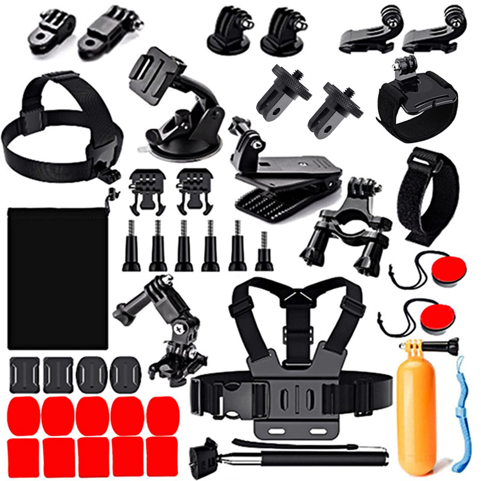 44 in 1 Action Camera Accessory Combo 9.84inch x 7.87inch x 2.76inch, Black