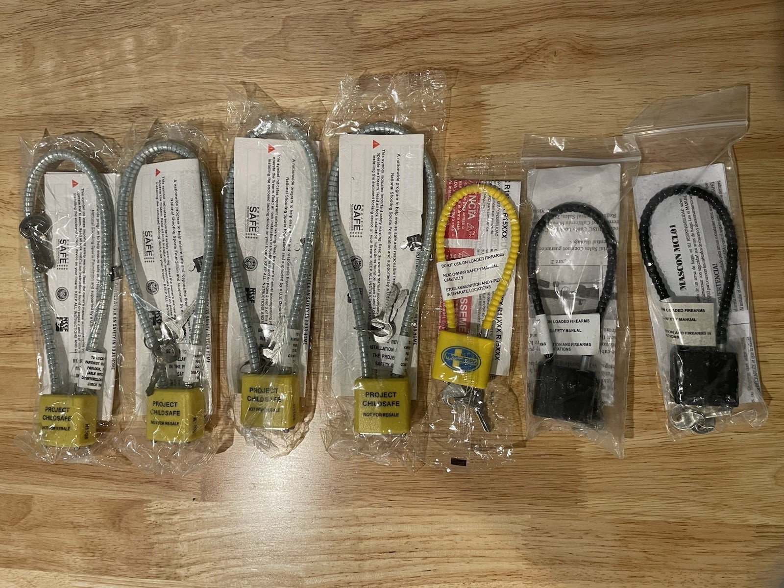 Lot of 7 Project ChildSafe Gun Lock Bundle w/Keys R1105 & Mossberg Cable Style