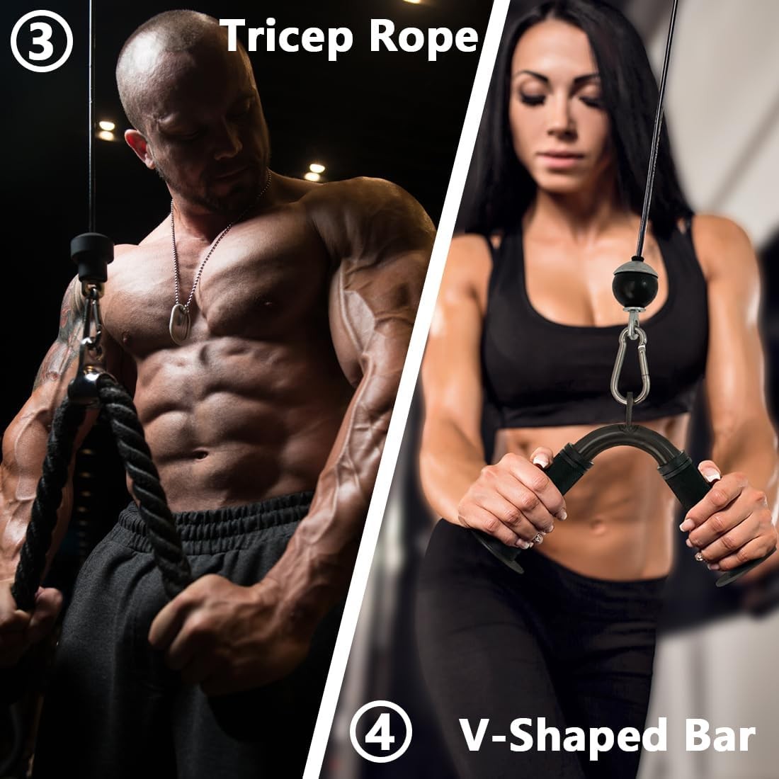 Cable Attachments Gym,Cable Machine Accessories Home Gym Triceps Pull Down