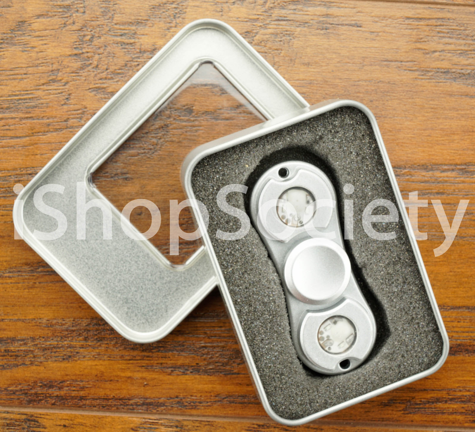 LED Torbar Fidget Tri Spinner Hand Spinner EDC Gyro Anxiety Toy ADHD -USA-SILVER