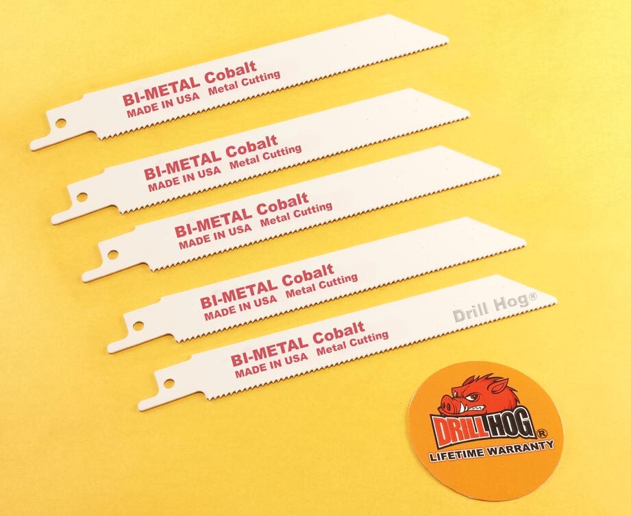 Drill Hog® 6" Reciprocating Saw Blade COBALT 6x18 Fits Recip Saws Blade USA 5 Pc