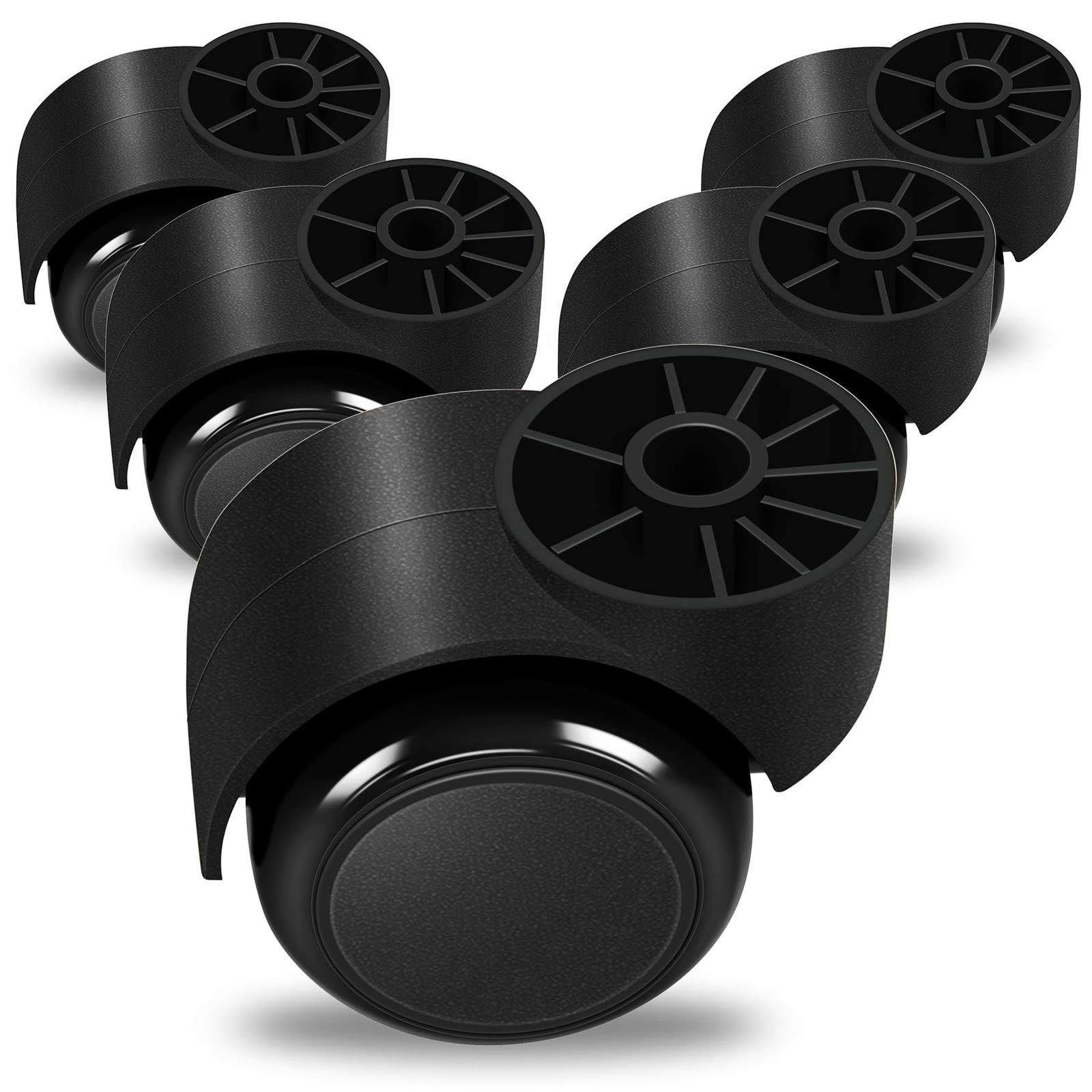 2 Inch Black Silent Office Chair Wheels Replacement - Stemless Casters for Fu...