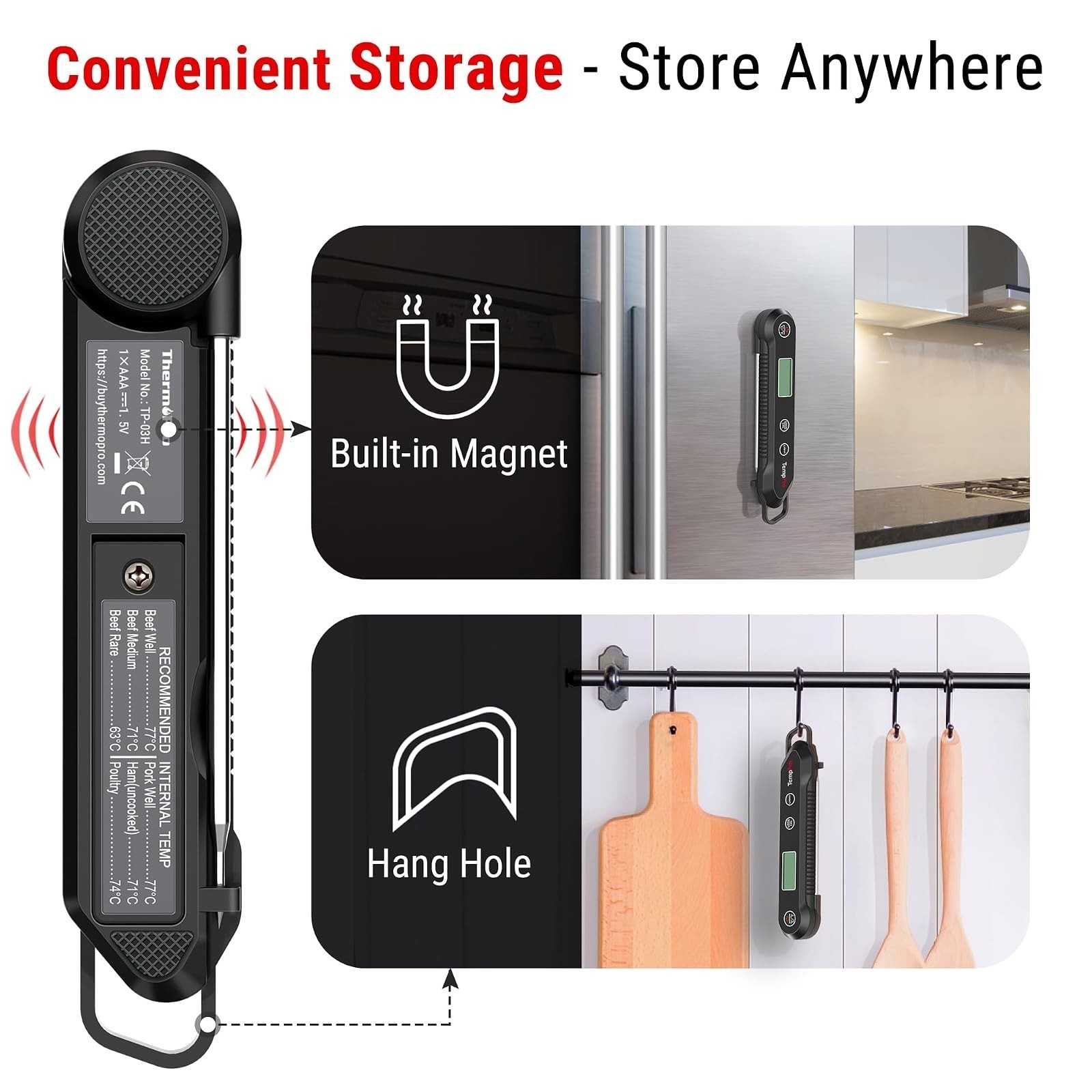 TempPro Digital Instant Read Meat Thermometer Waterproof Cooking Tools