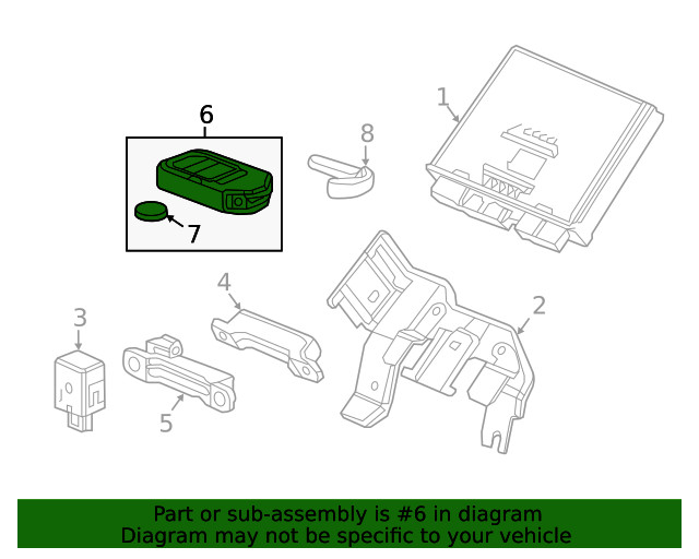 Genuine Honda Keyless Entry Transmitter 72147-T7S-A01