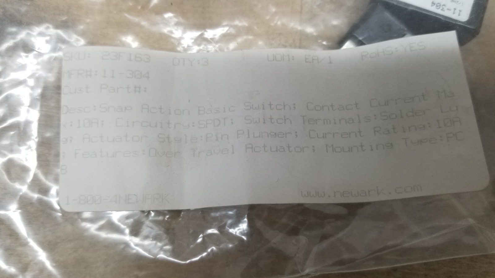 New / NOS Licon 11-304 Switch 11304