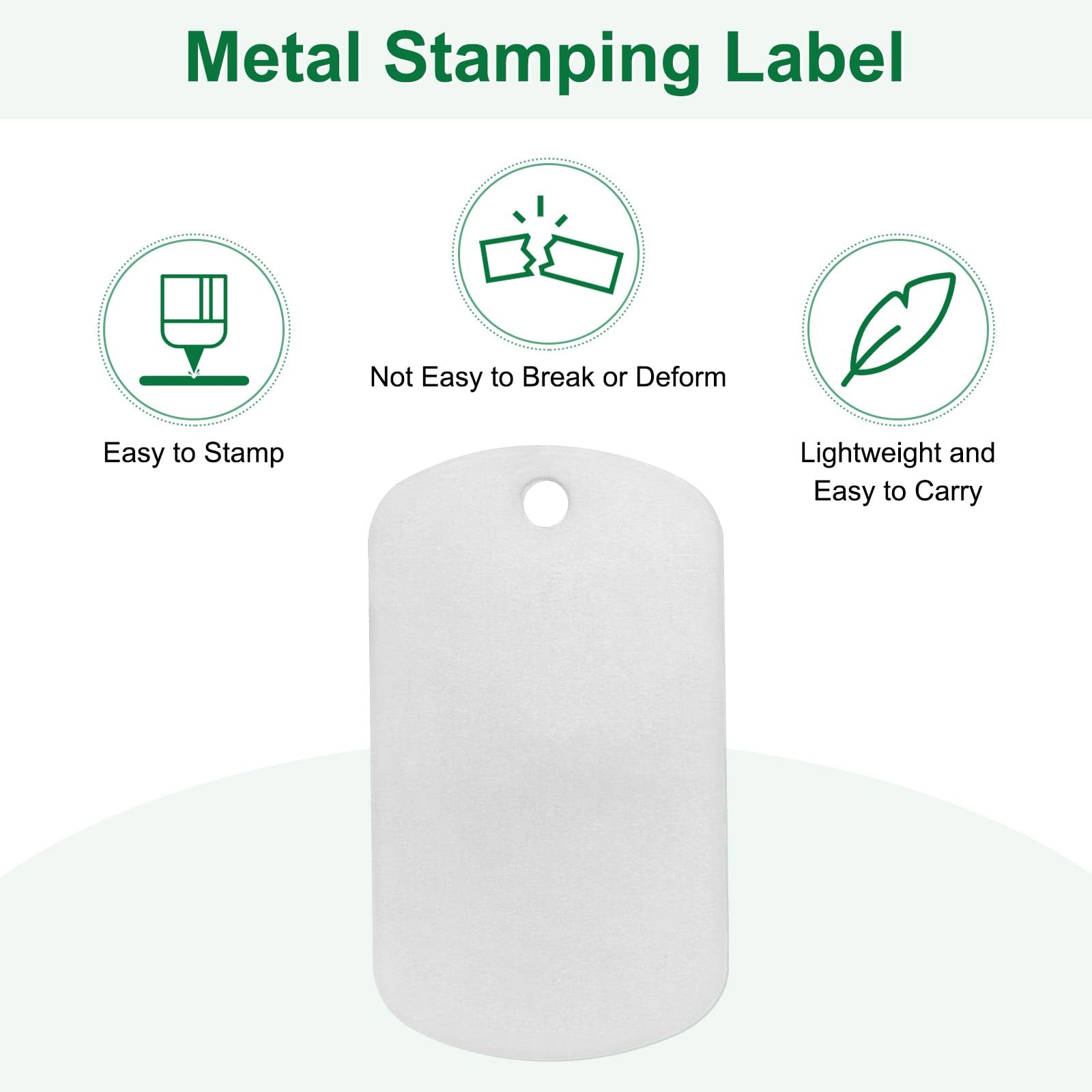 Blank Dog Tags 2x1.18x0.04 Inch Engraving Metal Stamping Aluminum Silver 10 Pk