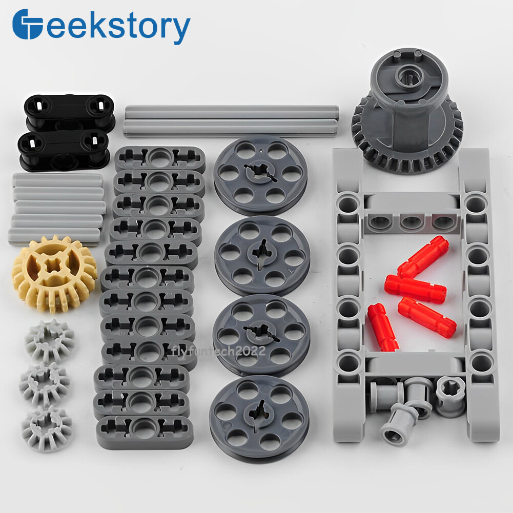 MOC Technic Building Blocks Wheel Rear-drive Differential Front Wheel Steering