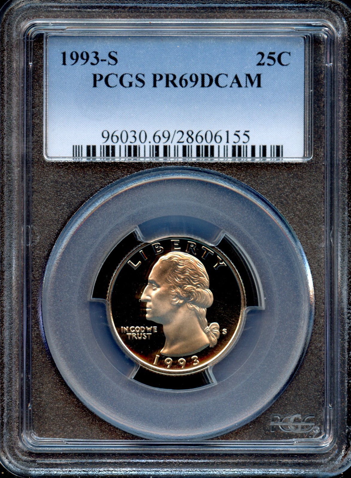 PCGS - Washington Quarter - 25c - 1993 S - PR-69-DCAM